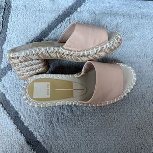 Dolce Vita Blush Pink Espadrille Slide Heels